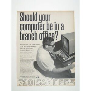 Vintage Sanders 720 Data Display Print Advertising Computers Computing